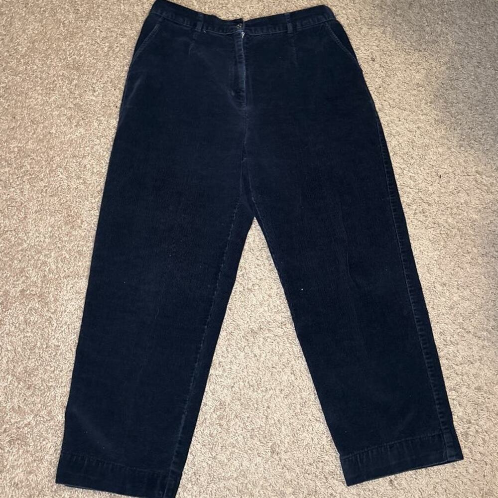 LL Bean Navy Blue Corduroy Pants Women’s Size 14